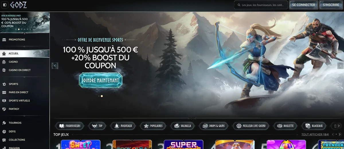 Godz homepage casino retrait le plus rapide